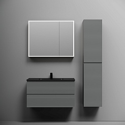 Sancos Тумба с раковиной Folk 90 ergraut soft раковина Element 91 CN7002MB – фотография-5