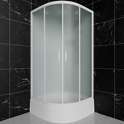 Frank Душевая кабина F400/2 M white профиль белый стекло матовое – фотография-2