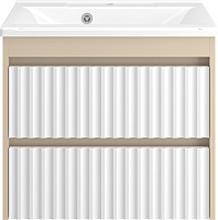 Brevita Тумба под раковину Balaton 65 подвесная белая/бежевая