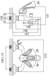 D&K Смеситель "Eucharius Rhein DA1373201" для ванны – фотография-3