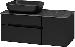 Misty Мебель для ванной Роял 100 подвесная черная матовая – фотография-5