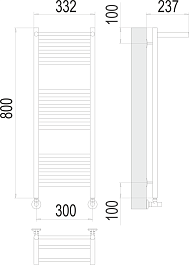 Terminus Полотенцесушитель водяной Аврора П16 300x800 с полкой хром – фотография-3