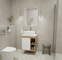 Teymi Тумба с раковиной Nura 70 дуб эврика/белый матовый T60528 раковина T50502 – фотография-2