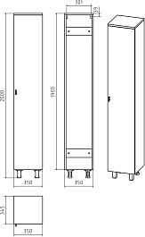 Misty Шкаф пенал Дива 35 R белый – фотография-3