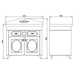 Водолей Тумба с раковиной "Изабель 90" F-1 черная – фотография-2
