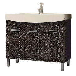 Misty Тумба для умывальника Джулия 105 черная краколет – фотография-1