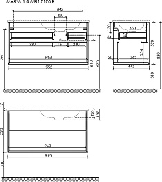 Sancos Тумба с раковиной Marmi 1.0 100 R дуб галифакс натуральный раковина Grace 101 R CN7015MB – фотография-7