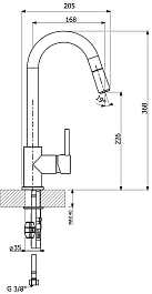 Florentina Смеситель "Вита AV" антрацит для кухонной мойки – фотография-2