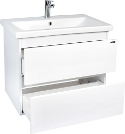 Viant Тумба с раковиной Мальта 80 подвесная белая – фотография-4