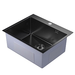 Mixline Мойка настольный монтаж 60/50 (3,0) выпуск 3 1/2 чёрный графит – фотография-1