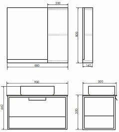 Comforty Зеркальный шкаф Кельн 90 дуб темный – фотография-5