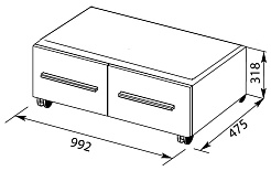 Aquanet Тумба подкатная "Нота 100" черная – фотография-11