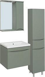 Runo Зеркальный шкаф Афина 60 R цемент – фотография-3