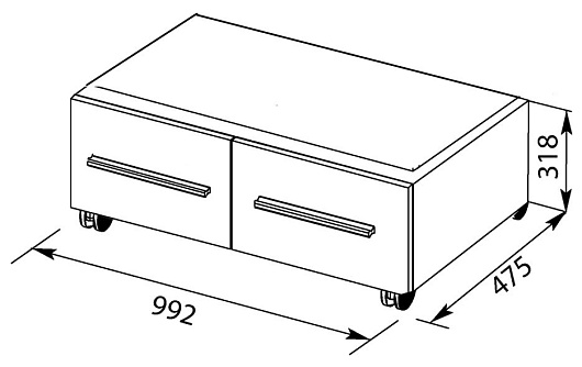 Aquanet Тумба подкатная "Нота 100" черная – картинка-11