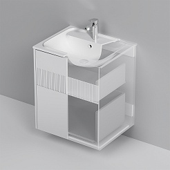 Am.Pm Тумба с раковиной Func 60 подвесная белая матовая – фотография-6