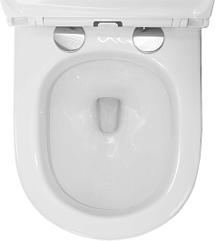 Azario Унитаз приставной AZ102 импульсный безободковый с сиденьем микролифт белый – фотография-12