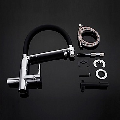 Gappo Смеситель для кухни 35к G4398-7 чёрный/хром – фотография-2