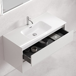 Sancos Тумба с раковиной Libra 120-1 белый глянец раковина Element 121 CN7006 – фотография-3