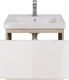 Dreja Тумба под раковину Perfecto 60 подвесная белая/дуб эврика – фотография-5