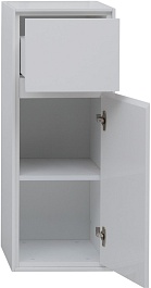 Aquanet Шкаф пенал Милан 35 малый подвесной белый – фотография-5