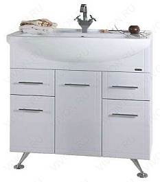 Водолей Мебель для ванной "Альфа 90" L белая – фотография-2