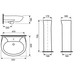 Della Пьедестал для раковины Forge 6120-00000 – фотография-2