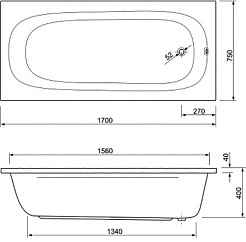 Cezares Акриловая ванна Piave 170x75 – фотография-3