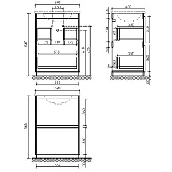 Sancos Тумба с раковиной Libra Floor 60 дуб чарльстон раковина Element 61 CN7001 – фотография-5
