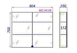 Aqwella Зеркало-шкаф для ванной МС 80 дуб сонома – фотография-2