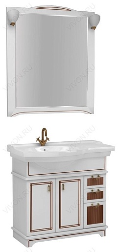 Aquanet Тумба с раковиной "Луис 90" L белая (176926) – фотография-2