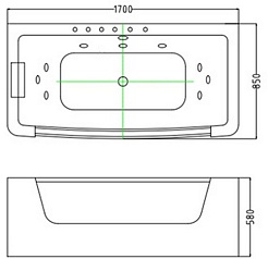 WeltWasser Акриловая ванна WW HB Bullen 170x85 WT с гидромассажем – фотография-3