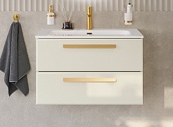 BelBagno Мебель для ванной Eco Cer-N 80 CZR-8073-80 брашированная альпака ручки сатиновое золото – фотография-3