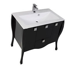 Aquanet Тумба с раковиной "Мадонна 90" черная с кристаллами Swarovski (168904) – фотография-6