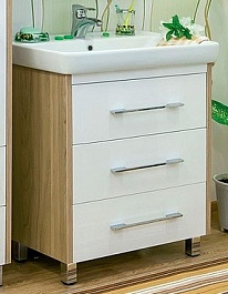 Sanflor Тумба для умывальника Ларго 80 вяз швейцарский, белая – фотография-1