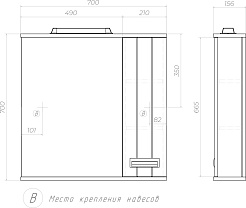 Vigo Зеркальный шкаф Diana 70 R – фотография-8