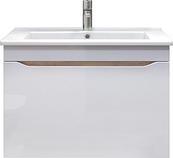 Vigo Тумба с раковиной Grani 750-0-1 подвесная белая/дуб золотой – фотография-1