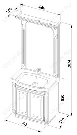 Aquanet Тумба с раковиной Фредерика new 80 – фотография-3
