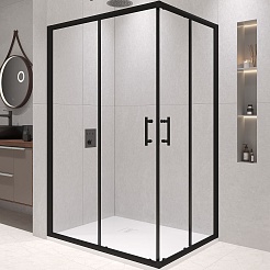 RGW Душевой уголок Passage PA-146B 120x80 профиль черный стекло прозрачное – фотография-1