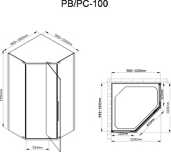 DTO  Душевой уголок PC 100 Black – фотография-4