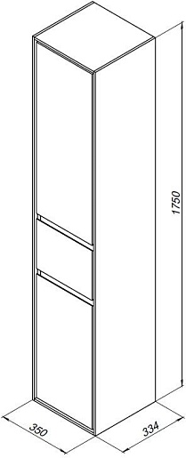 Aquanet Шкаф пенал Милан 35 подвесной белый – картинка-7