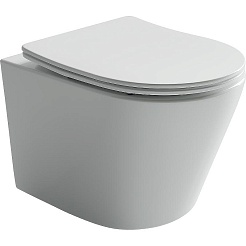 Ceramicanova Подвесной унитаз Balearica Rimless с шумоизоляционной панелью CN1000 с системой инсталляции Envision кнопка Round хром матовый – фотография-4