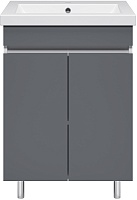 Misty Тумба под раковину Майна 60 графит/белая