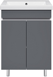 Misty Тумба под раковину Майна 60 графит/белая – фотография-1