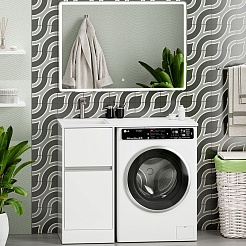 Misty Мебель для ванной с раковиной под стиральную машину Ингрид 100 L белая – фотография-1