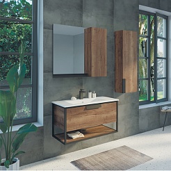 Comforty Зеркальный шкаф Кельн 90 дуб темный – фотография-2