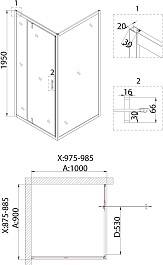 Niagara Душевая дверь в нишу Nova NG-63-9A – фотография-5