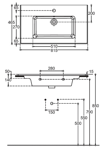 Allen Brau Мебельная раковина Fantasy 82 4.11025.20 белый глянец – картинка-3