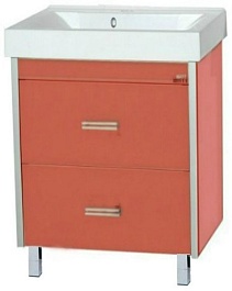 Misty Тумба с раковиной Джулия QVATRO 60 оранжевая – фотография-1