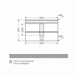 СанТа Тумба с раковиной Марс 80 подвесная, 2 ящика – фотография-3