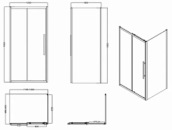Esbano Душевое ограждение ESF-129PS-GM 120/90 – фотография-3